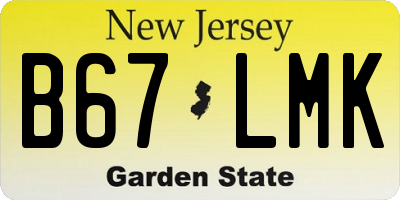 NJ license plate B67LMK