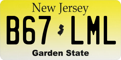 NJ license plate B67LML
