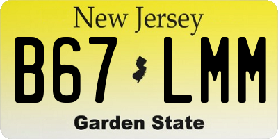 NJ license plate B67LMM