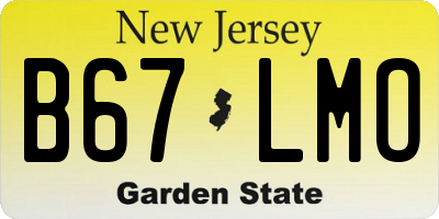 NJ license plate B67LMO