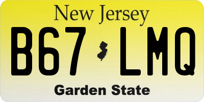 NJ license plate B67LMQ
