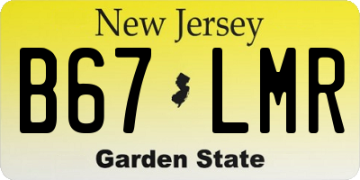 NJ license plate B67LMR