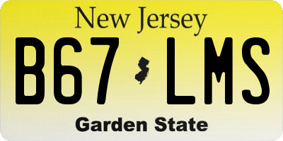 NJ license plate B67LMS