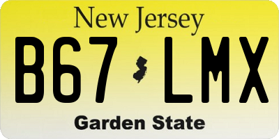 NJ license plate B67LMX