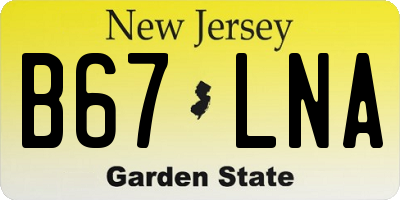 NJ license plate B67LNA