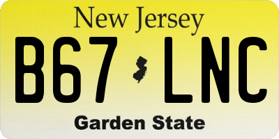 NJ license plate B67LNC