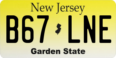 NJ license plate B67LNE