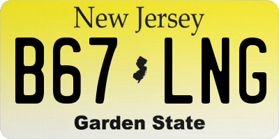 NJ license plate B67LNG