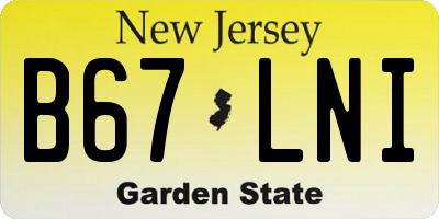 NJ license plate B67LNI