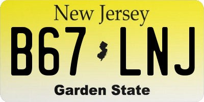 NJ license plate B67LNJ