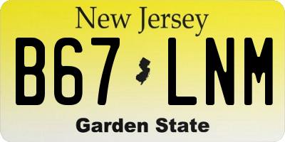 NJ license plate B67LNM
