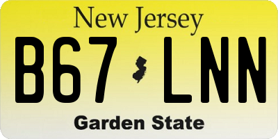 NJ license plate B67LNN