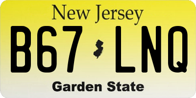 NJ license plate B67LNQ