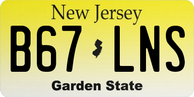 NJ license plate B67LNS