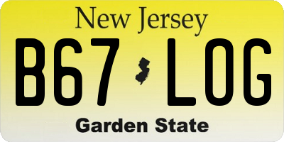 NJ license plate B67LOG