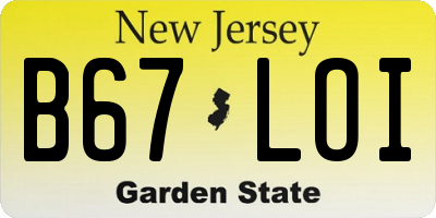 NJ license plate B67LOI