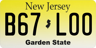 NJ license plate B67LOO
