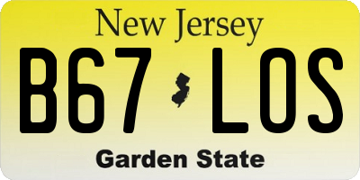 NJ license plate B67LOS