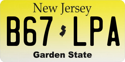 NJ license plate B67LPA