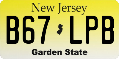 NJ license plate B67LPB