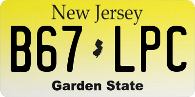 NJ license plate B67LPC