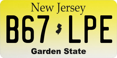 NJ license plate B67LPE