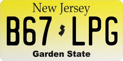 NJ license plate B67LPG