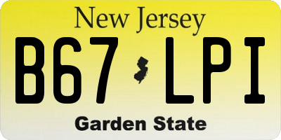 NJ license plate B67LPI