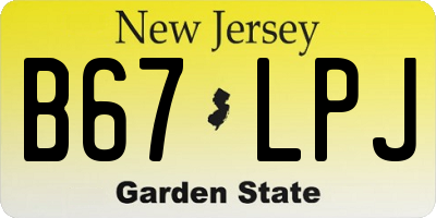 NJ license plate B67LPJ