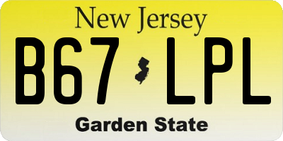 NJ license plate B67LPL