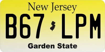 NJ license plate B67LPM
