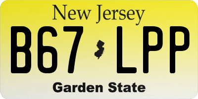 NJ license plate B67LPP