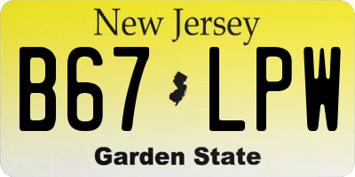 NJ license plate B67LPW