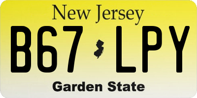 NJ license plate B67LPY