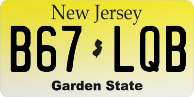 NJ license plate B67LQB
