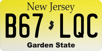 NJ license plate B67LQC