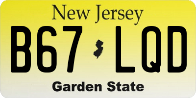 NJ license plate B67LQD