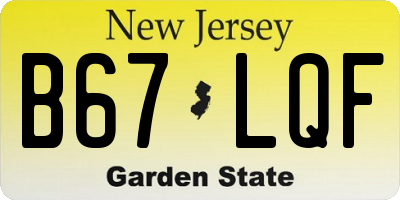 NJ license plate B67LQF