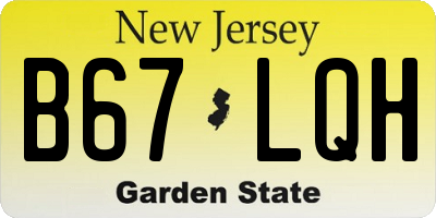 NJ license plate B67LQH