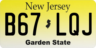 NJ license plate B67LQJ