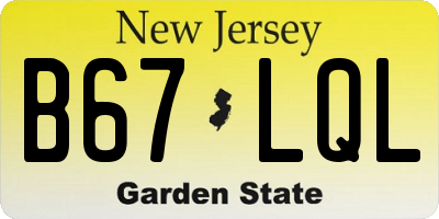 NJ license plate B67LQL