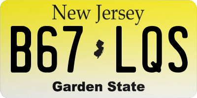 NJ license plate B67LQS