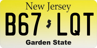 NJ license plate B67LQT