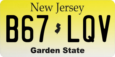NJ license plate B67LQV