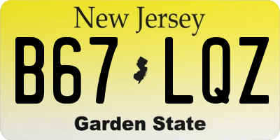 NJ license plate B67LQZ