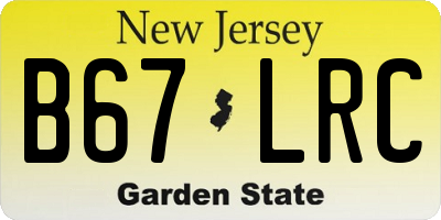 NJ license plate B67LRC