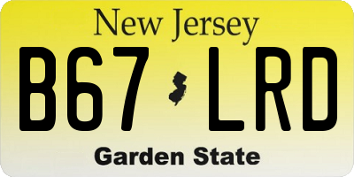 NJ license plate B67LRD