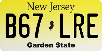 NJ license plate B67LRE