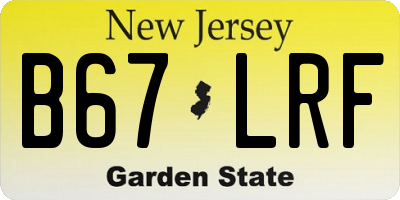 NJ license plate B67LRF