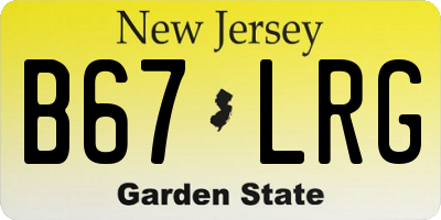 NJ license plate B67LRG